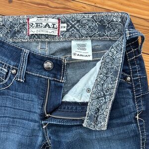 Ariat Denim Boot Cut Blue Jeans with Paisley Detail